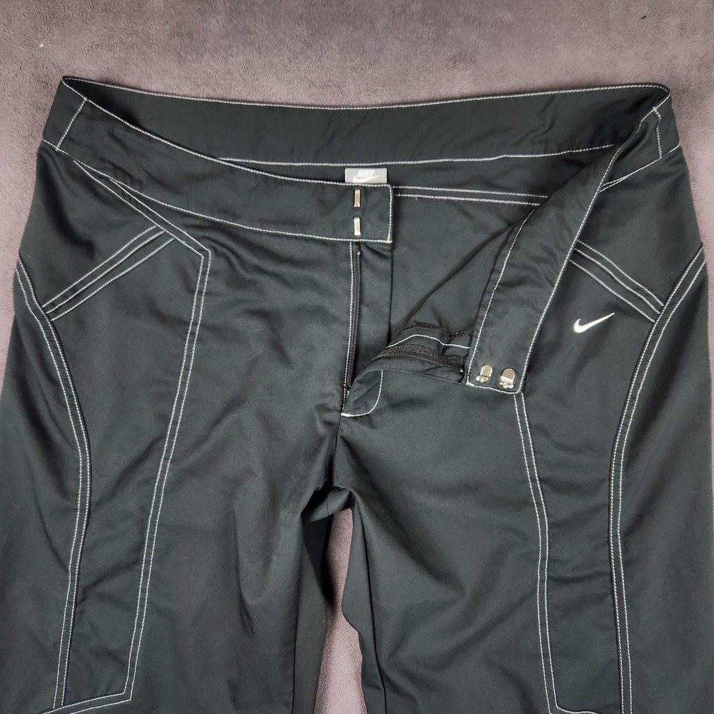 Nike Heritage Sportswear Bootcut Pants Womens XL Black Y2K Contrast Stitch - Picture 3 of 12